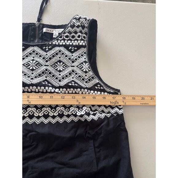 Max Studio Black and White Crochet Embroidered Sleeveless Shift Dress Large - Picture 5 of 8